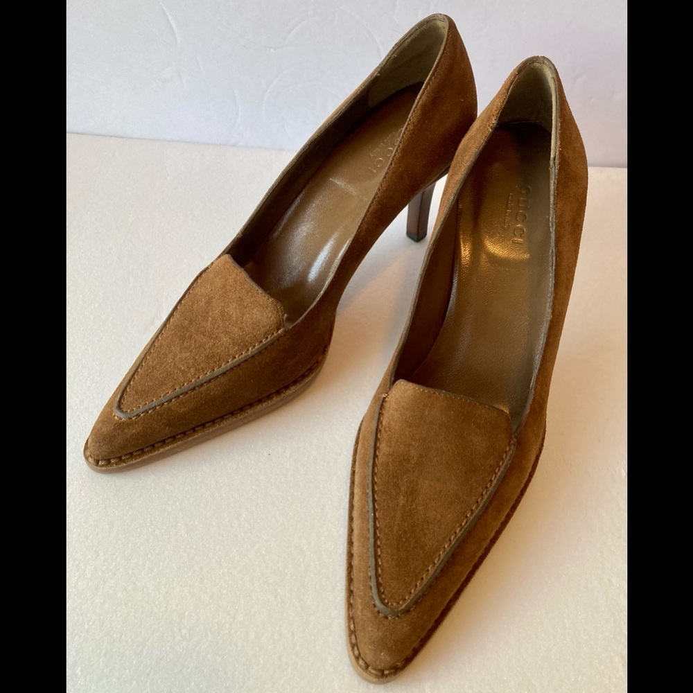 Gucci Pumps Heels Brown Suede NO BOX